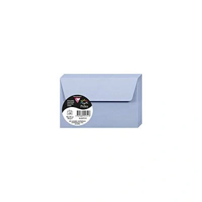 Afbeelding van Clairefontaine 55721C, verpakking met 20 enveloppen, zelfklevend, formaat 9 x 14 cm, 120 g/m², kleur: lavendelblauw, uitnodiging voor evenementen en overeenkomst, Pollen serie, glad papier van hoge