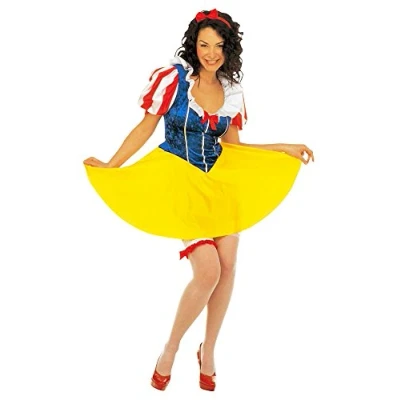 Afbeelding van Widmann Sneeuwwitje Kostuum Sprookjesboek Prinses Vrouw Blauw, Geel Large Carnavalskleding Verkleedkleding