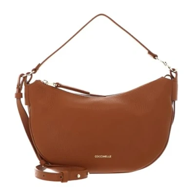 Afbeelding van COCCINELLE Leren Handtas Schoudertas C Easy Handle Bag Cuir Lichtbruin