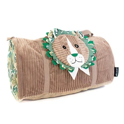 Afbeelding van Les Déglingos Weekendtas voor op reis Jelekros de leeuw reizen, baby en zuigeling Ideaal meisjes jongens 48 cm Beige
