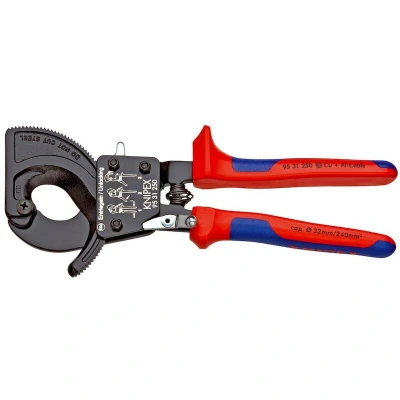 Image de KNIPEX 95 31 250 coupe câble (principe du cliquet) avec poignées multi composants noir laqué mm