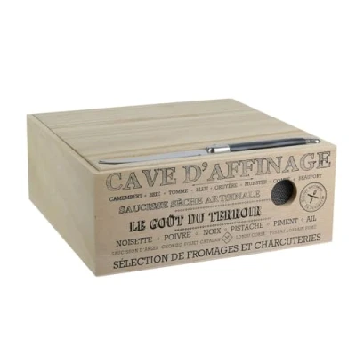 Image de Totally Addict Cave à fromages en bois avec couteau Bistrot