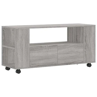 Afbeelding van Tv meubel 102x34,5x43 cm bewerkt hout grijs sonoma eikenkleurig