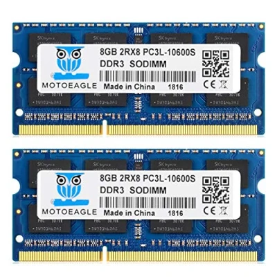 Afbeelding van DDR3 1333 SODIMM Kit 16GB (2x 8GB) PC3 10600S 8GB DDR3L 1333MHz 2Rx8 10600 204Pin 1.35V/1.5V voor Notebook