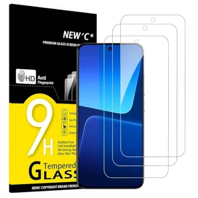 Afbeelding van NEW&#039;C 3 stuks gehard glas voor Xiaomi 13 (6,36), displaybeschermfolie effectief tegen krassen zonder luchtbellen extreem robuust (0,33 mm HD ultra transparant) hardheid 9H