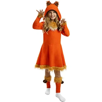 Afbeelding van FUNIDELIA Vos kostuum voor meisjes Maat: 107 113 cm Oranje
