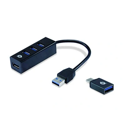 Afbeelding van Conceptronic HUBBIES04B USB 3.2 Gen 1 hub 4 poorten Zwart