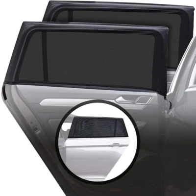 Afbeelding van Caramaz Zonwering voor babyauto, met uv bescherming, 2 stuks, liefdevolle print, geen opening, maat L