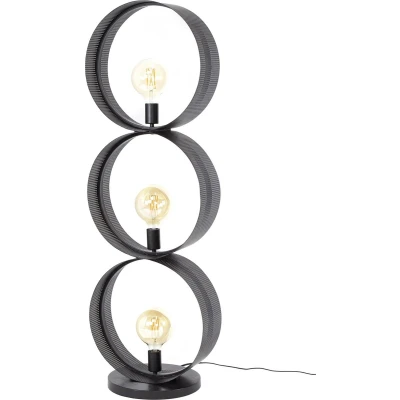 Afbeelding van Giga Meubel Vloerlamp Zwart Metaal 40x30x122cm 3 Lichts Ring
