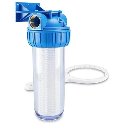 Afbeelding van smardy HWF 100 voorfilter waterstroom bij 5.000 liter/uur met wandhouder en filtersleutel voor pompen wasbaar