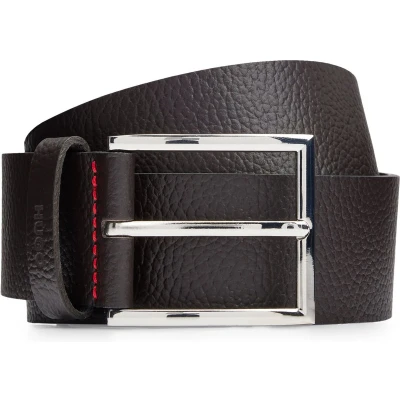 Afbeelding van HUGO BOSS heren Giaspo riem van leer in de kleur Donkerbruin, maat: 90 cm