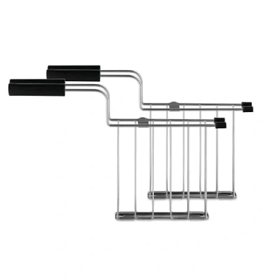 Afbeelding van Alessi Nendo Toru croque klem voor broodrooster set van 2 inox / zwart