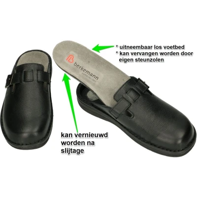 Afbeelding van Berkemann Heren zwart pantoffels &amp; slippers maat 39.5