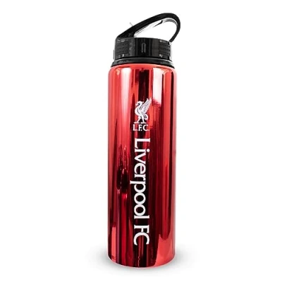 Afbeelding van Hy Pro Officieel gelicentieerde Liverpool F.C UV fles van aluminium, 750 ml, geïntegreerd opvouwbaar rietje, neochrome afwerking, waterdicht, licht, BPA vrij