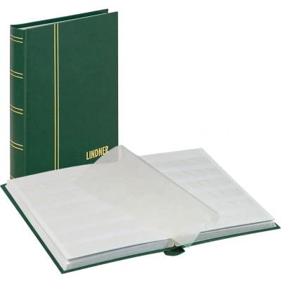 Afbeelding van Lindner Standaard, Insteekalbum A5 32 bladzijden (witte) 6 stroken Groen afm: 170x225x35 per st.