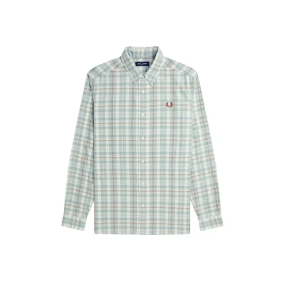 Afbeelding van Fred Perry FP Twill Tartan Overhemd, Heren, Maat: Small, Ecru