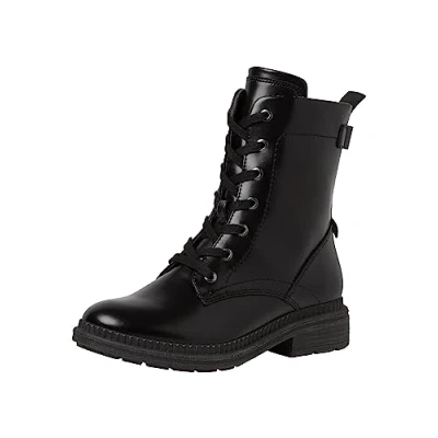 Afbeelding van Jana Enkellaarsjes met plateauzool, Dames, Maat: 38, Black nappa Kunststof