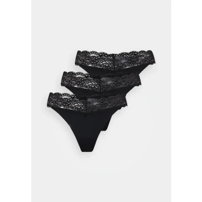 Afbeelding van Only ONLCHLOE Lace Short Sleeve Thong 3 Pack Dames Panty zwart L
