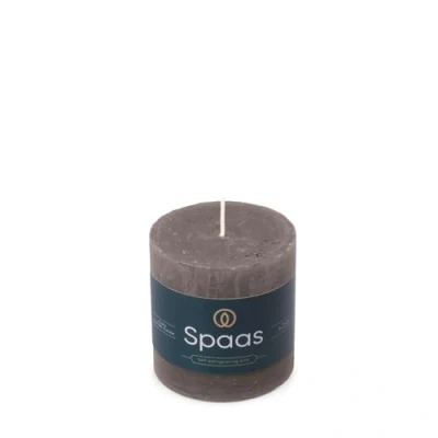 Image de Spaas Bougie Pilier Rustique 70/70 mm 25h gris foncé
