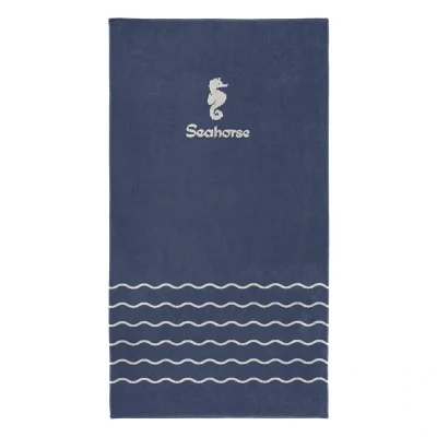 Afbeelding van Seahorse Waves Strandlaken 100x180 cm Blauw
