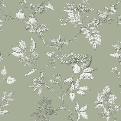 Afbeelding van Laura Ashley Vliesbehang Elderwood Sage 10mx52cm