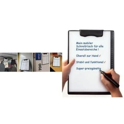 Image de Magnetoplan porte blocs aimanté, adhérence magnétique, noir sous mains pratique et solide avec dispositif à rabat magnétique,l