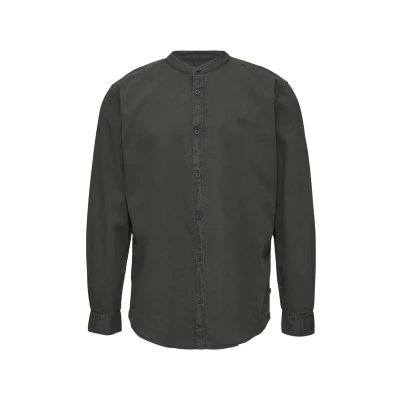 Afbeelding van QS Regular FIT Gewaschenes MIT Stickerei Overhemd, Heren, Maat: Large, Anthrazit