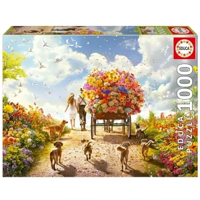 Afbeelding van Puzzel Educa Flower Cart 1000 Onderdelen