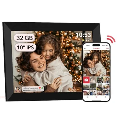 Afbeelding van Frameo digitale fotolijst WiFi 32 GB 10,1 inch 1280 x 800 IPS LCD touchscreen Smart Cloud met automatische rotatie Moments Direct delen via de app