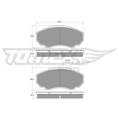 Afbeelding van TOMEX brakes TX 12 45 Remblokkenset Vooras Met slijtage waarschuwingscontact remzadelschroef toebehoren FIAT: Ducato III Van