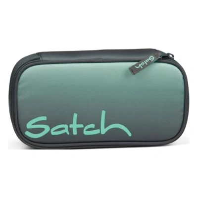 Afbeelding van satch Extra grote hardcase met scheidingswand, vak ritssluiting, driehoekige pennenhouder, tijdvenster, gradiënt mint, antraciet