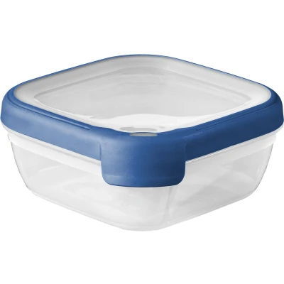 Afbeelding van Curver Grand Chef Vershoudbak Vierkant 0.75L Transparant/Donkerblauw