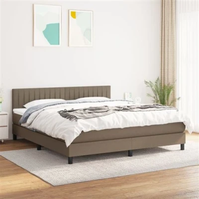 Afbeelding van vidaXL Boxspring met matras stof taupe 160x200 cm