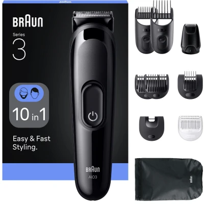Afbeelding van Braun All in One Series 3 AIO3560 10in1 Verzorgingsset Scherp Scheerblad 14 Lengtes Zwart