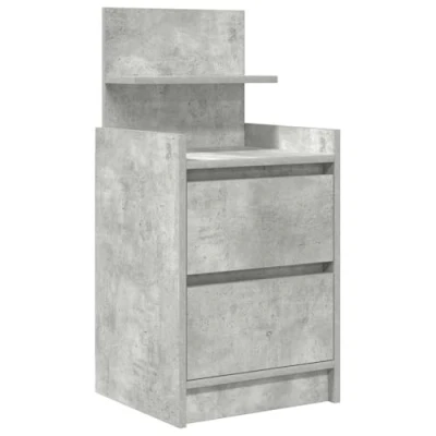 Afbeelding van vidaXL Nachtkastje met 2 lades 38x34x80 cm betongrijs