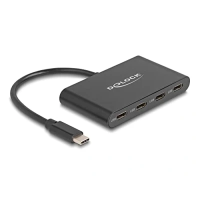 Afbeelding van USB C Hub Delock 3.2 Gen 2 Type mit 4 x Buchse 10 G