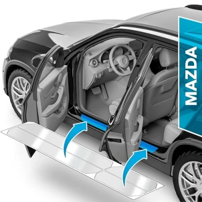 Afbeelding van uProtect Lakbeschermingsfolie voor autodeurdrempels Mazda CX 30 1 (I) DM I 2019 2025, transparant