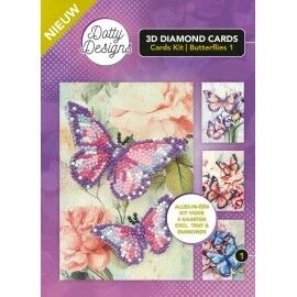 Afbeelding van Dotty Designs Diamond 3D Cards Kit 01 Butterflies (1)