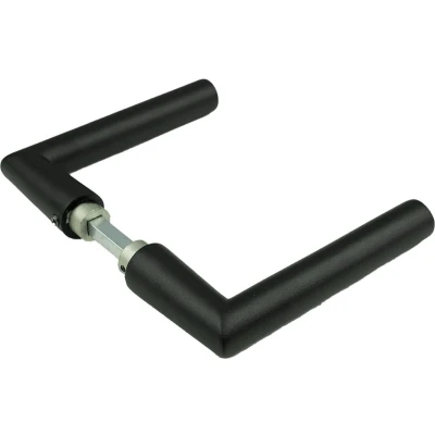 Afbeelding van AMI deurkrukken 374 Haaks L model deurdikte 38/42mm zwart 739050