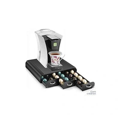 Afbeelding van CEP 23006 Koffiecapsuledispenser Met 3 Schuifladen, Kunststof, Zwart