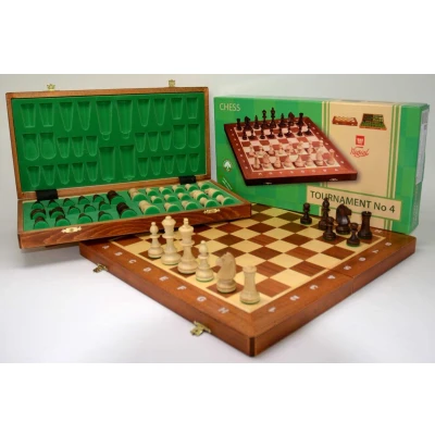 Afbeelding van Schaakcassette Tournament 4 mahonie/essen 41x20cm.