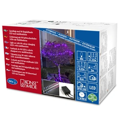 Afbeelding van Konstsmide 3698 540 Micro lichtketting Buiten werkt op het lichtnet Aantal lampen 80 LED RGB