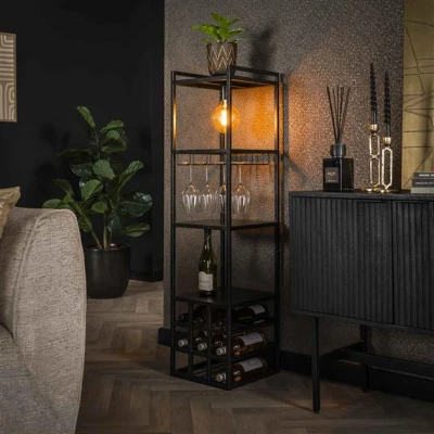 Afbeelding van Hoyz Collection Wijnreklamp Decorate Charcoal Zwart