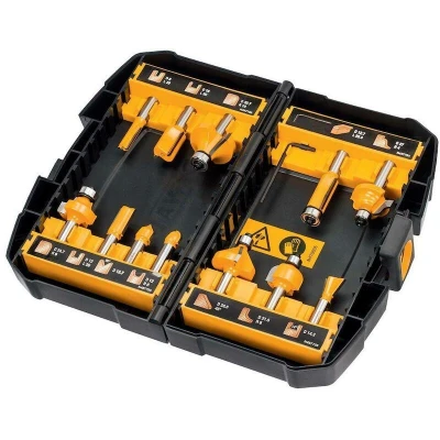 Image de DEWALT DT90016 QZ jeu de fraises 12 pièces, queue 8 mm