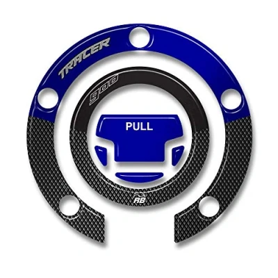 Afbeelding van Resin Bike Motorfietssticker compatibel met Yamaha Tracer 900 2018 2020. Bescherming van de motortankdop tegen stoten en schaafwonden. 3D sticker hars blauw metallic