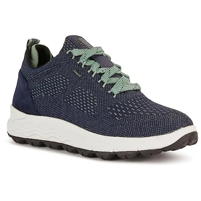 Afbeelding van Geox Sneakers laag, Dames, Maat: 39, Dark blue Leer en textiel