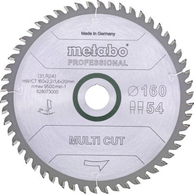 Afbeelding van Metabo MULTI CUT PROFESSIONAL 628293000 Cirkelzaagblad 165 x 20 1.4 mm Aantal tanden: 54 1 stuk(s)