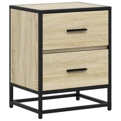 Afbeelding van vidaXL Nachtkastje 40x31x50 cm bewerkt hout sonoma eikenkleurig