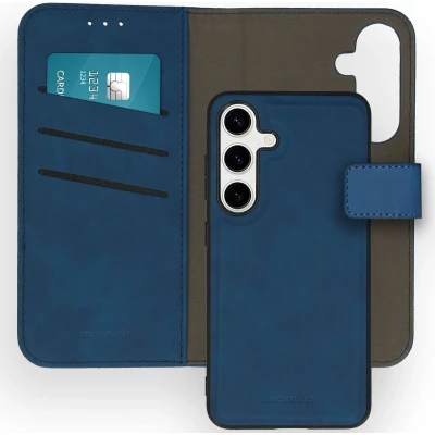 Afbeelding van iMoshion Hoesje Geschikt voor Samsung Galaxy S24 Met Pasjeshouder Uitneembare 2 in 1 Luxe Bookcase Blauw