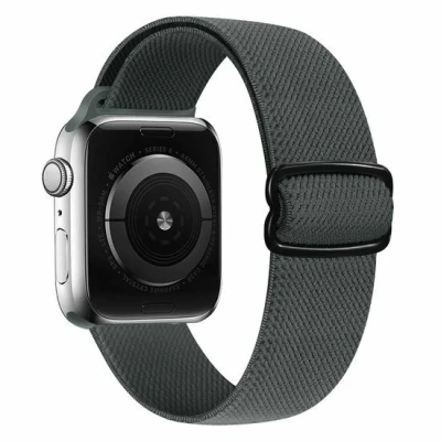 Afbeelding van Apple Watch Solo Loop Nylon bandje Donkergrijs Geschikt voor 38mm / 40mm 41mm